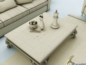 sofa set 011 Model 3D