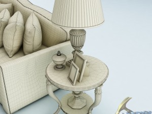 sofa set 011 Model 3D