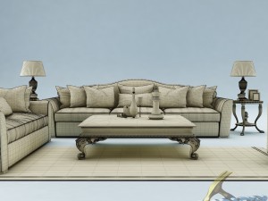 sofa set 011 Model 3D
