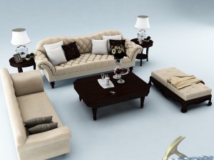 sofa set 012 Modello 3D
