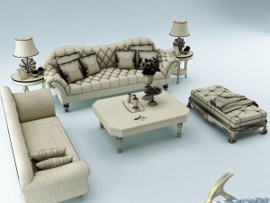 sofa set 012 Modelo 3D