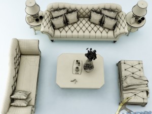 sofa set 012 Modelo 3D