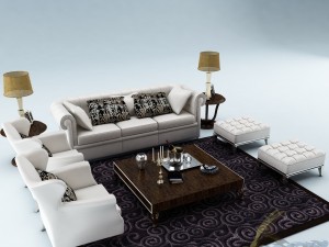 sofa set 013 3D Model
