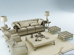 sofa set 013 3D मॉडल
