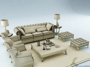 sofa set 013 3D Model