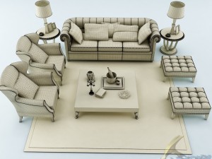 sofa set 013 3D मॉडल