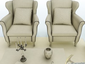 sofa set 013 3D मॉडल