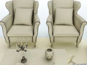 sofa set 013 3D Model