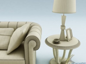 sofa set 013 3D मॉडल