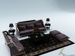 sofa set 014 Modello 3D