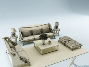 sofa set 014 3D Model