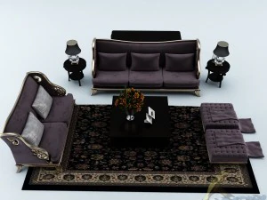 sofa set 014 3D Model