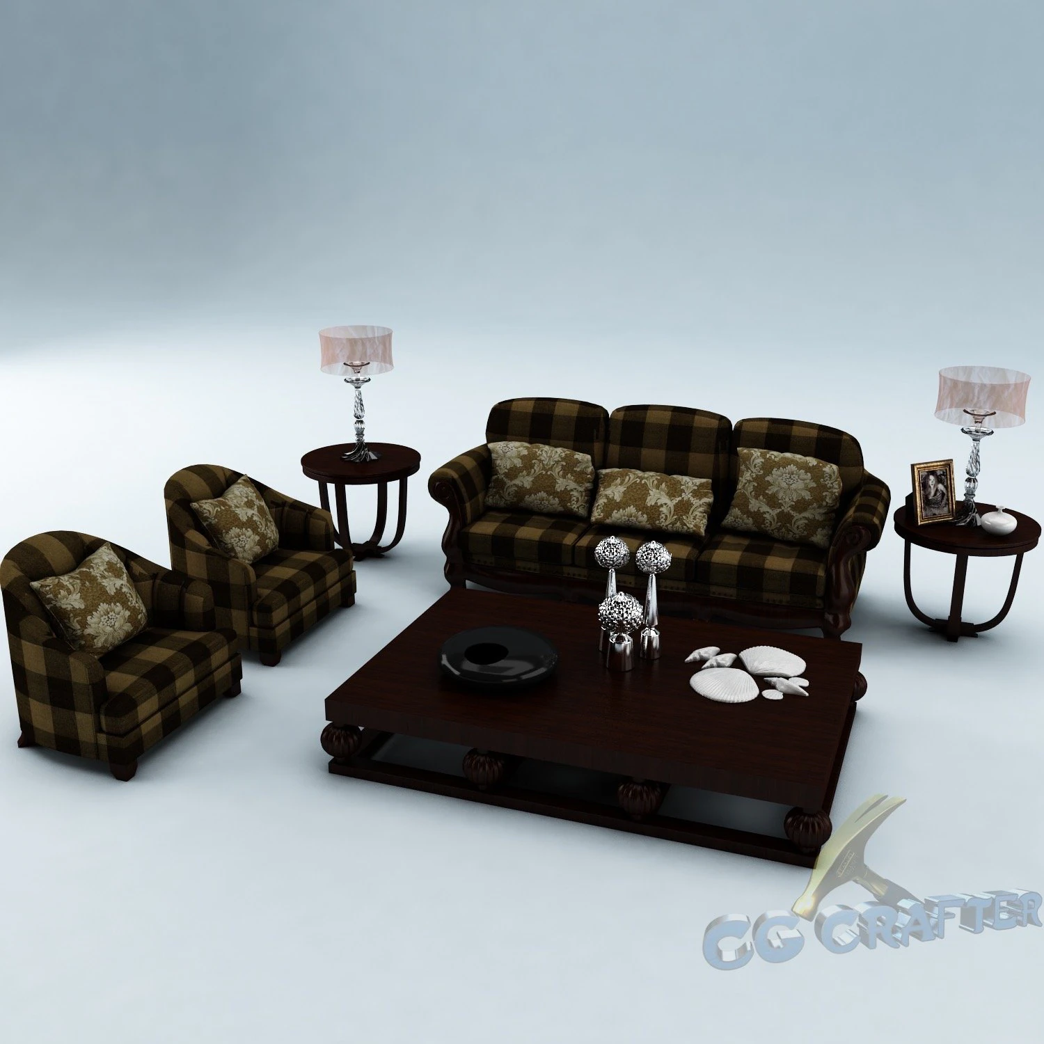 sofa set 015 3D Model .c4d .max .obj .3ds .fbx .stl .blend 