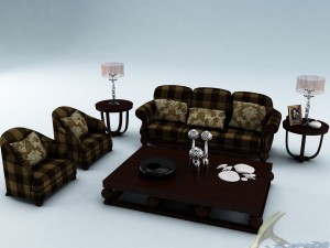 sofa set 015 3D Model