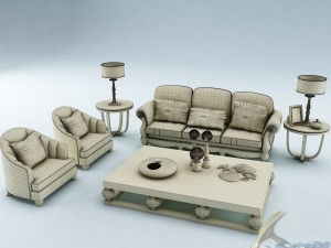 sofa set 015 3D-Modell