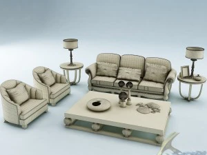 sofa set 015 3D Model