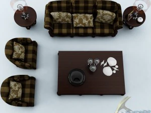 sofa set 015 3D Model