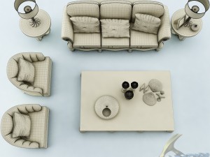sofa set 015 3D-Modell