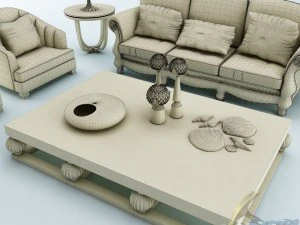 sofa set 015 3D Model