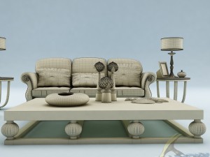 sofa set 015 3D-Modell