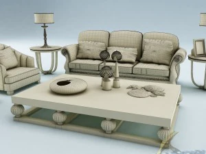 sofa set 015 3D Model