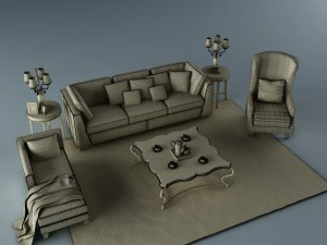 sofa set 016 3D Model