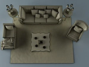 sofa set 016 3D Model