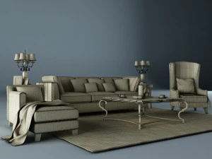 sofa set 016 3D Model