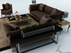 sofa set 017 3D Model