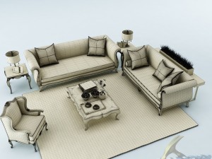 sofa set 017 3D Model