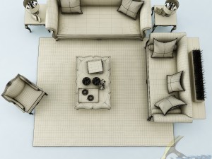 sofa set 017 3D Model