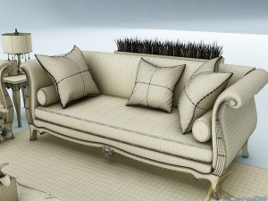 sofa set 017 3D Model