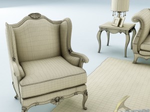 sofa set 017 3D Model
