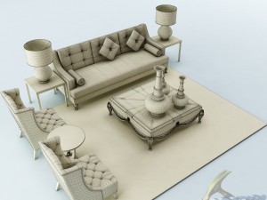sofa set 018 3D Модель