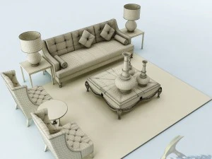 sofa set 018 3D Model