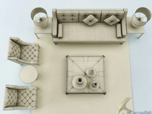 sofa set 018 3D Model