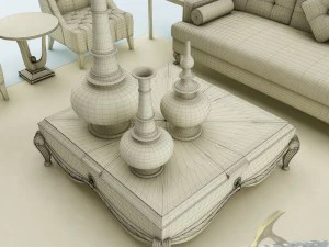 sofa set 018 3D Model