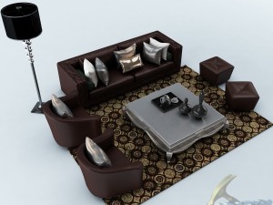 sofa set 019 3D Model
