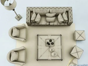 sofa set 019 3D Model