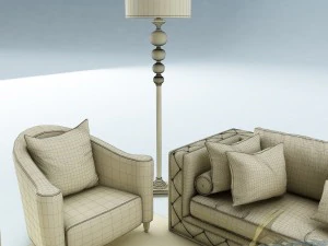 sofa set 019 3D Model