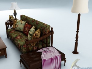 sofa set 021 3D Model