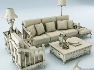 sofa set 021 3D Model