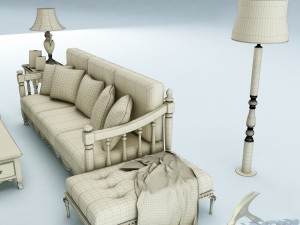 sofa set 021 3D Model