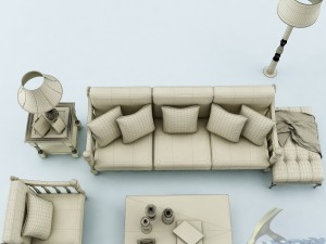 sofa set 021 3D Model