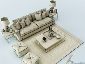 sofa set 022 3D Модель