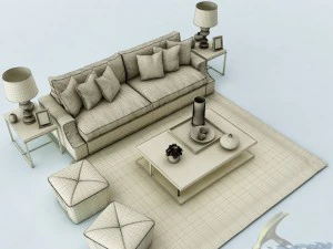 sofa set 022 3D Model