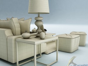 sofa set 022 3D Модель