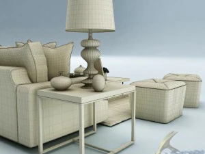 sofa set 022 3D Model