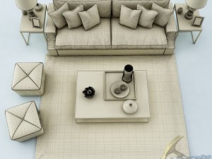 sofa set 022 3D Модель