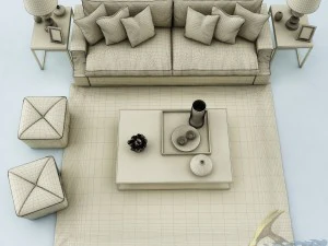 sofa set 022 3D Model